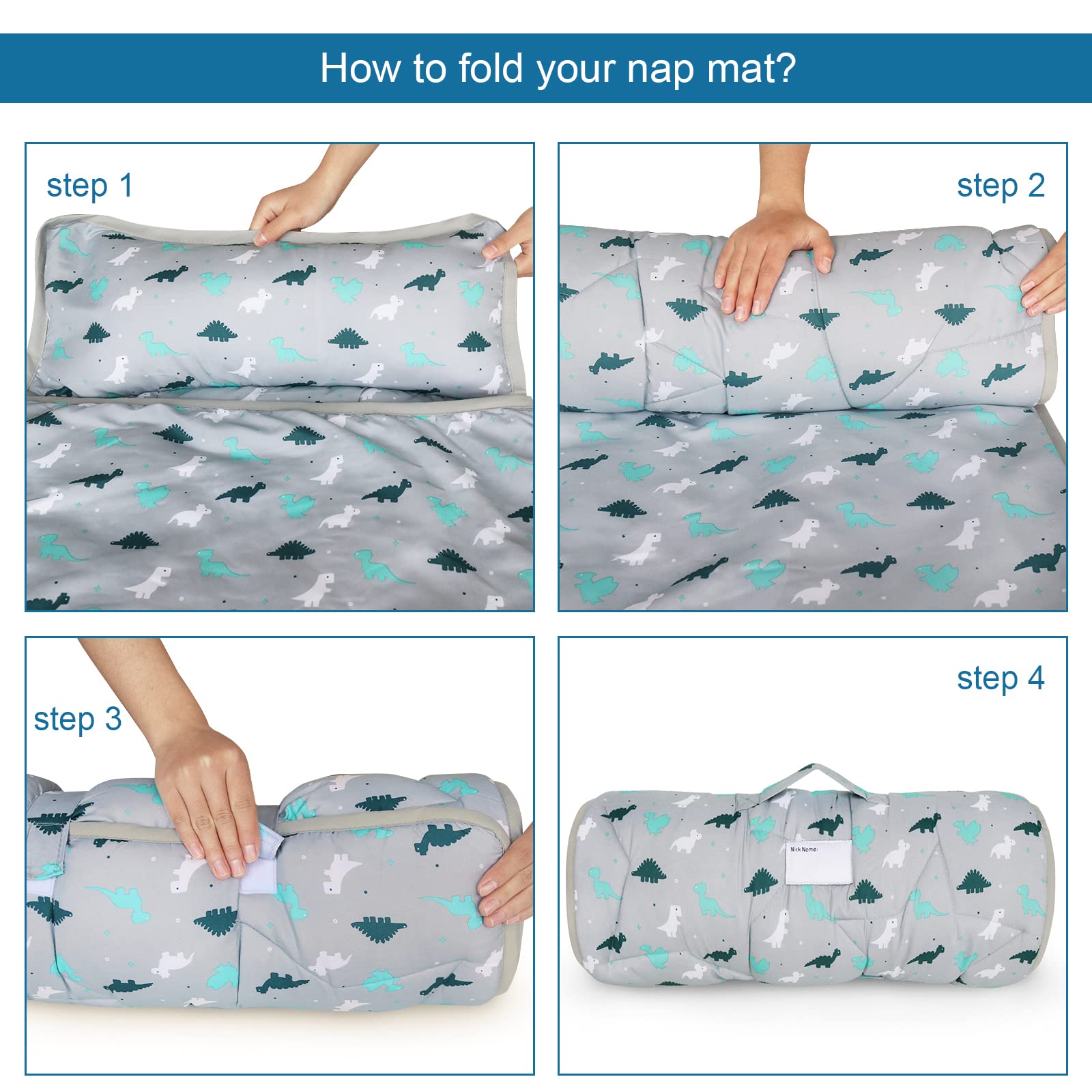SPRINGSPIRIT Nap Mat gray with carrying handle, easy to transport.
