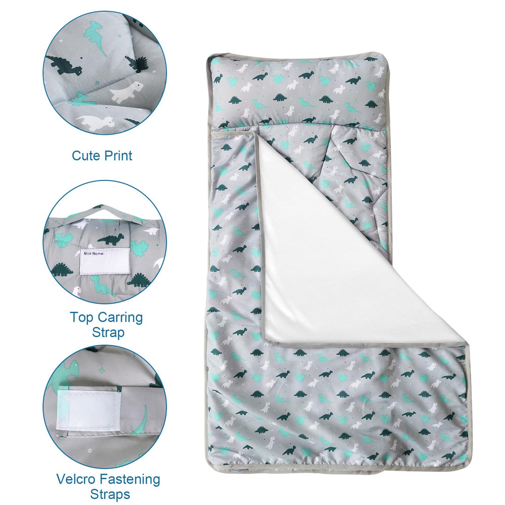 SPRINGSPIRIT Toddler Nap Mat gray unrolled, soft sleep surface at daycare.