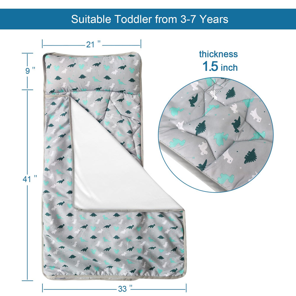 SPRINGSPIRIT Toddler Nap Mat gray with blanket, adds warmth for cozy naps.