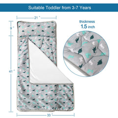 SPRINGSPIRIT Toddler Nap Mat gray with blanket, adds warmth for cozy naps.