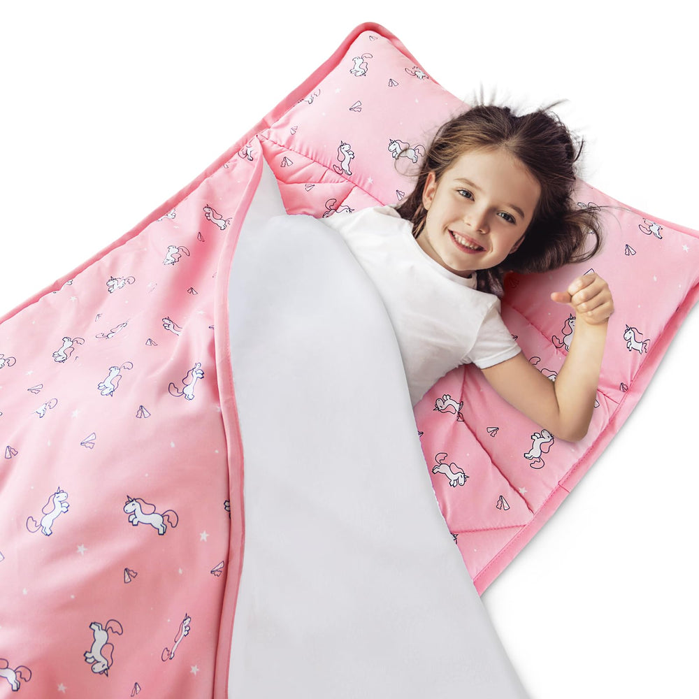 SPRINGSPIRIT toddler nap mat pink horse unfolded for cozy preschool naptime