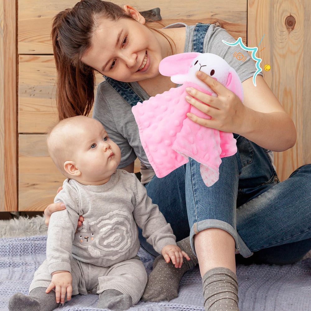 Sprinqdawin Lovey Bunny bell-in-head feature sparks early auditory awareness.