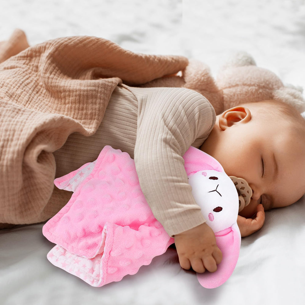 Sprinqdawin Lovey Bunny safe polyester fabric offers a soft, comforting touch.