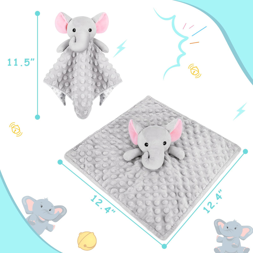 Sprinqdawin Lovey Elephant fabric detail highlights plush texture for soothing baby touch.