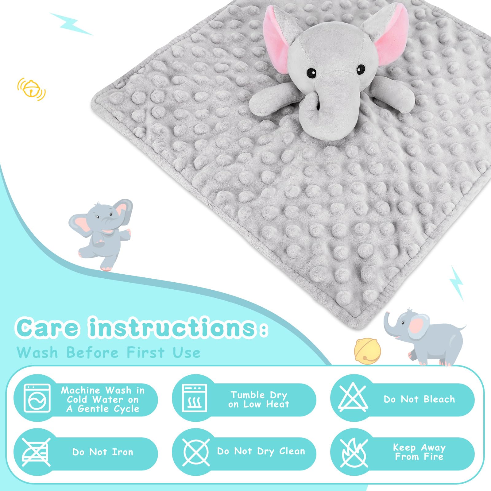 Sprinqdawin Lovey Elephant packaging is gift ready for newborns and baby showers.