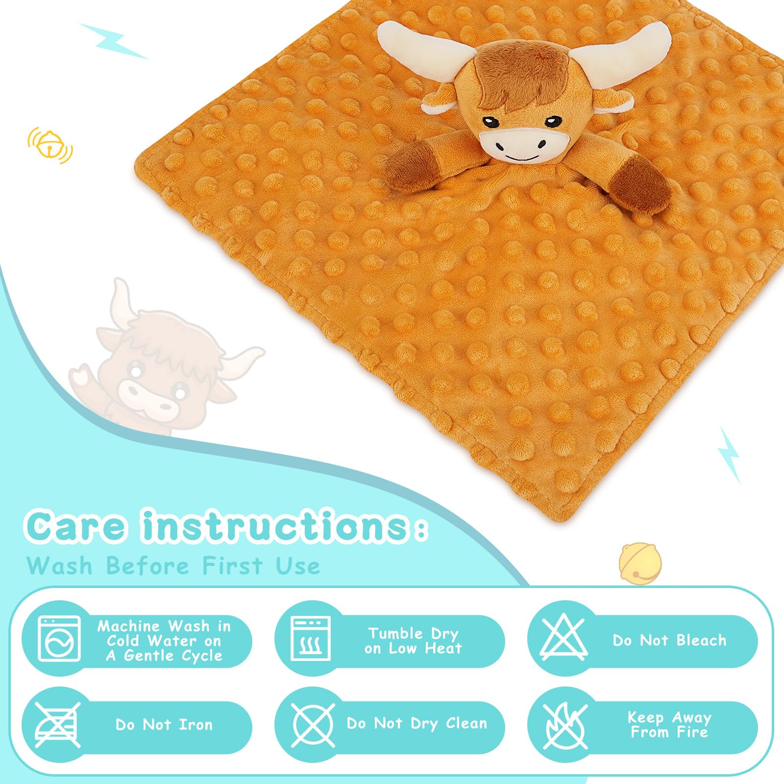 Sprinqdawin Loveys Highland Cow sleep-ready scene to ease bedtime