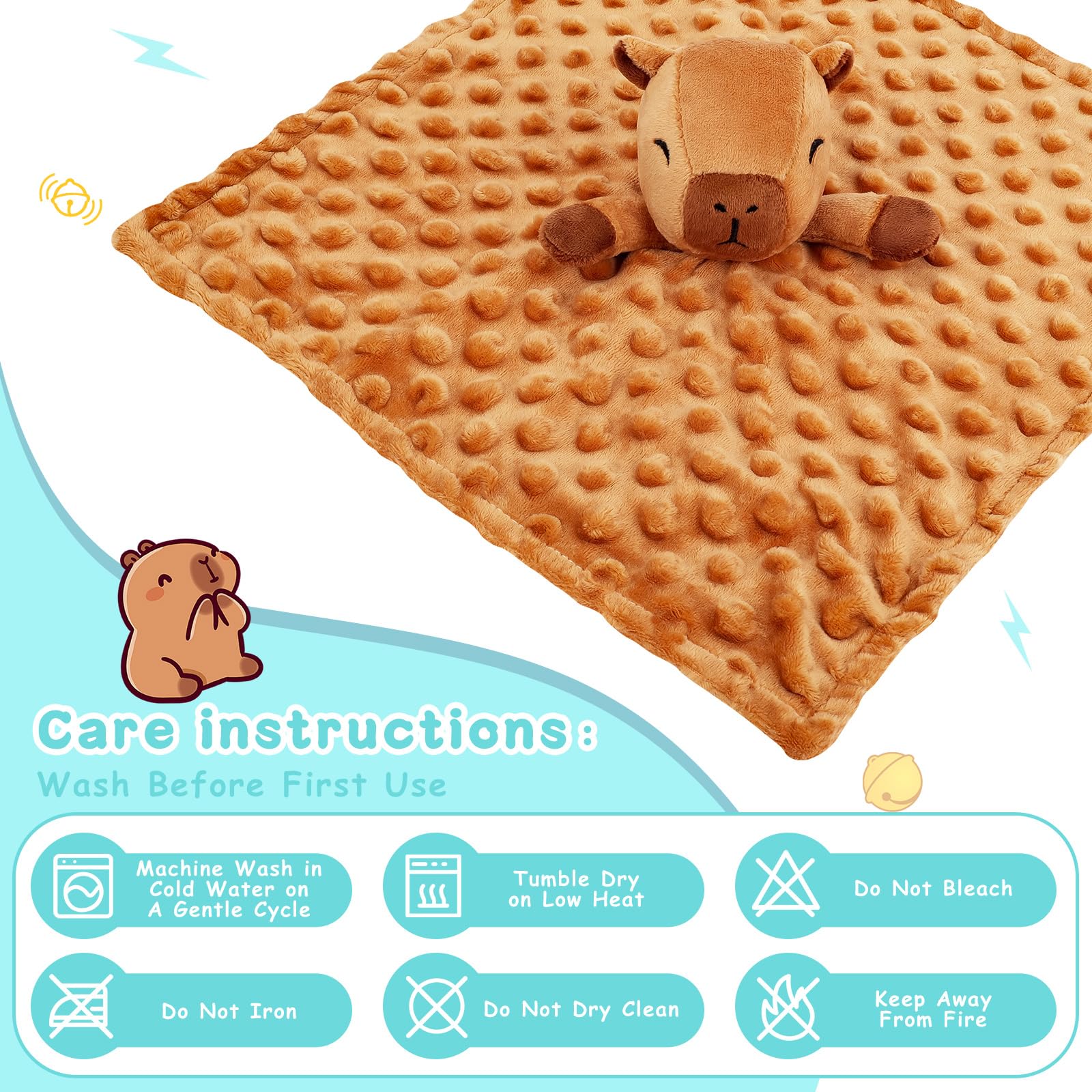 Sprinqdawin Loveys Capybara 12.2 inch size ideal for crib and stroller snuggles