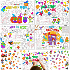 SpriteGru Halloween coloring placemats set showcases 20 designs for festive family meals