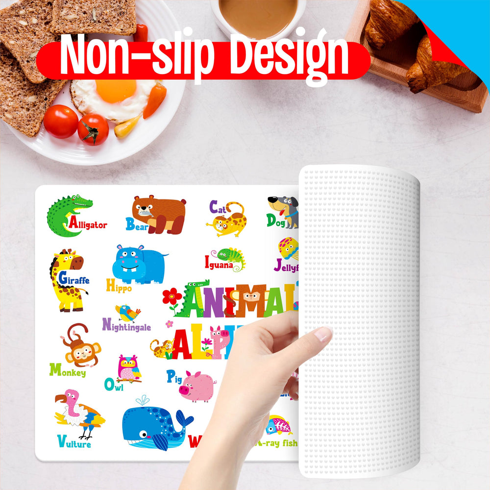 SpriteGru placemats non-slip backing stabilizes mats on smooth surfaces