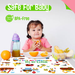 SpriteGru placemats safari illustration promotes learning about animals while dining
