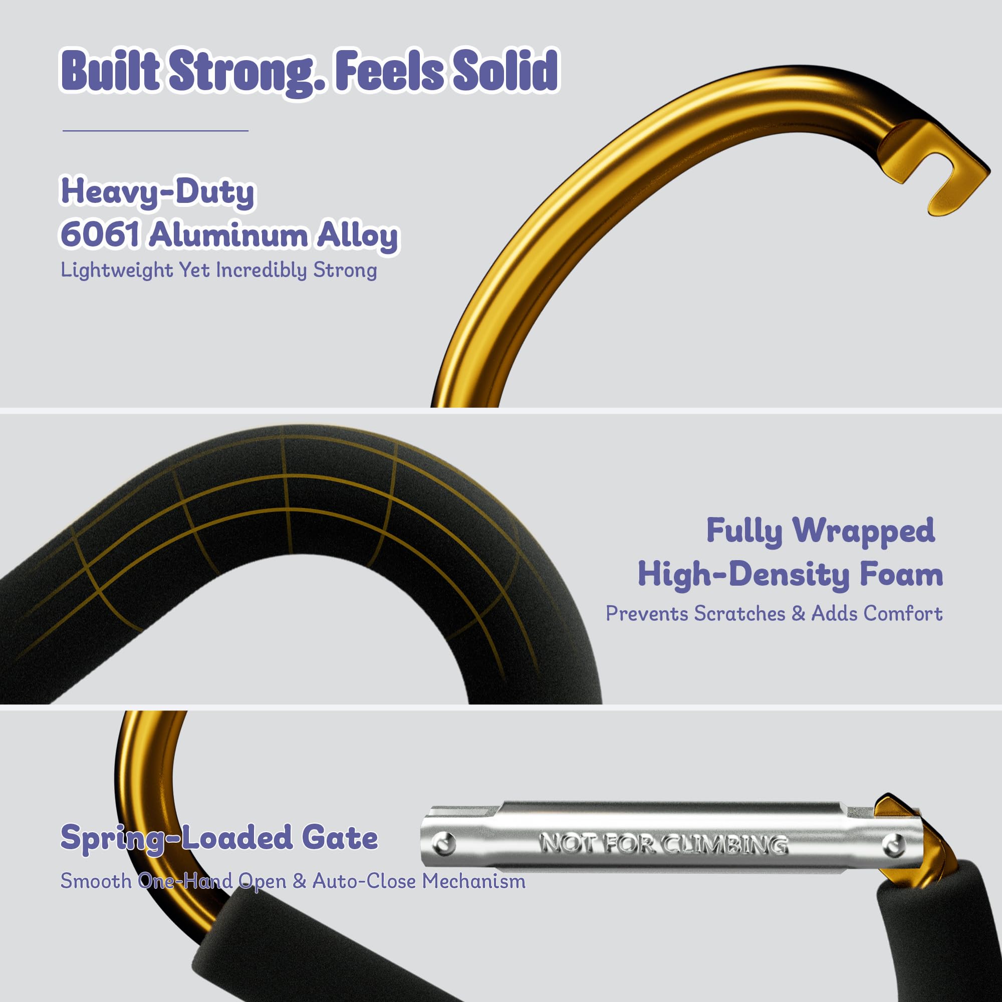 Sprookber foam-handle-protection cushions bags from metal contact during travel.