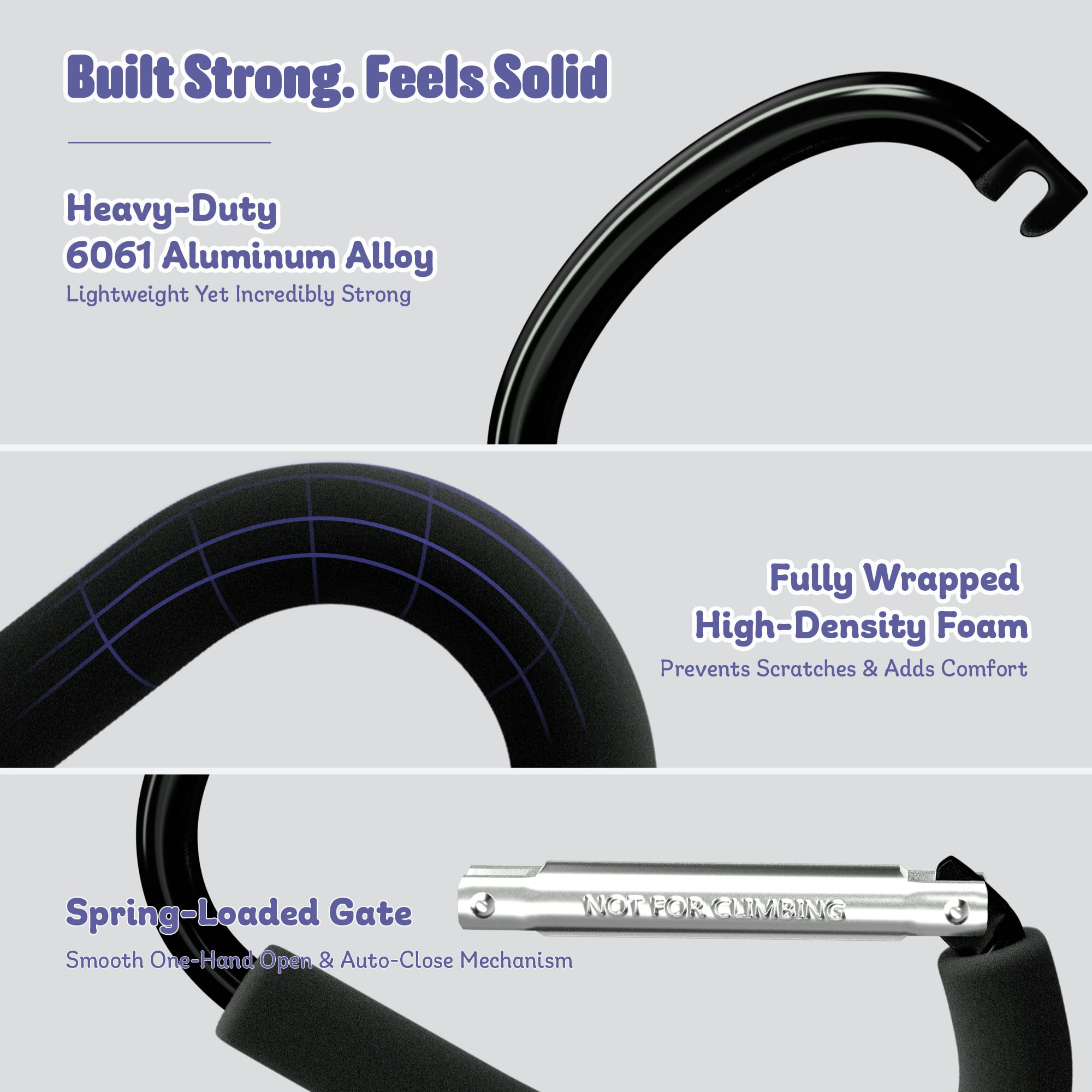 Sprookber two-pack stroller hooks displayed for secure heavy-duty use.