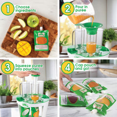 Sprout Cups funnel facilitates easy, mess-free puree filling