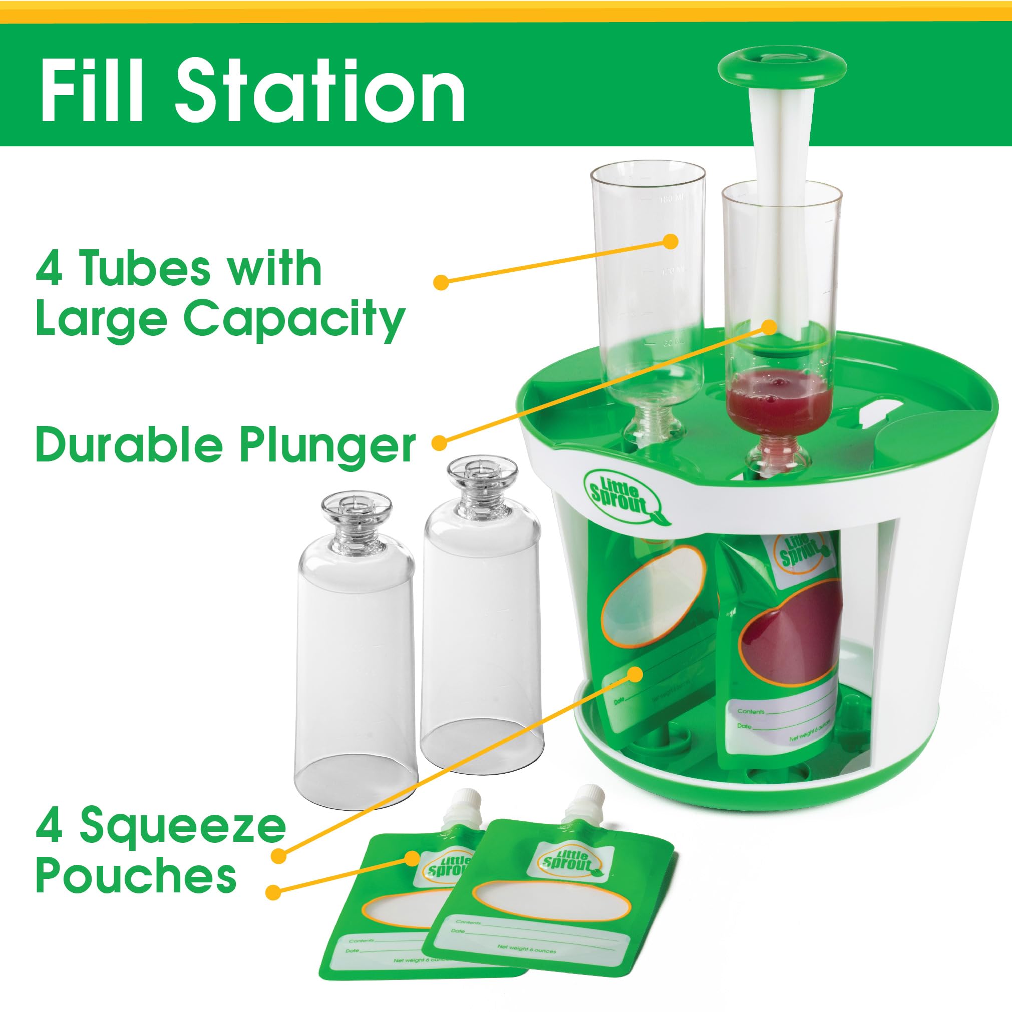 Sprout Cups pouches for 6oz servings enable on-the-go feeding