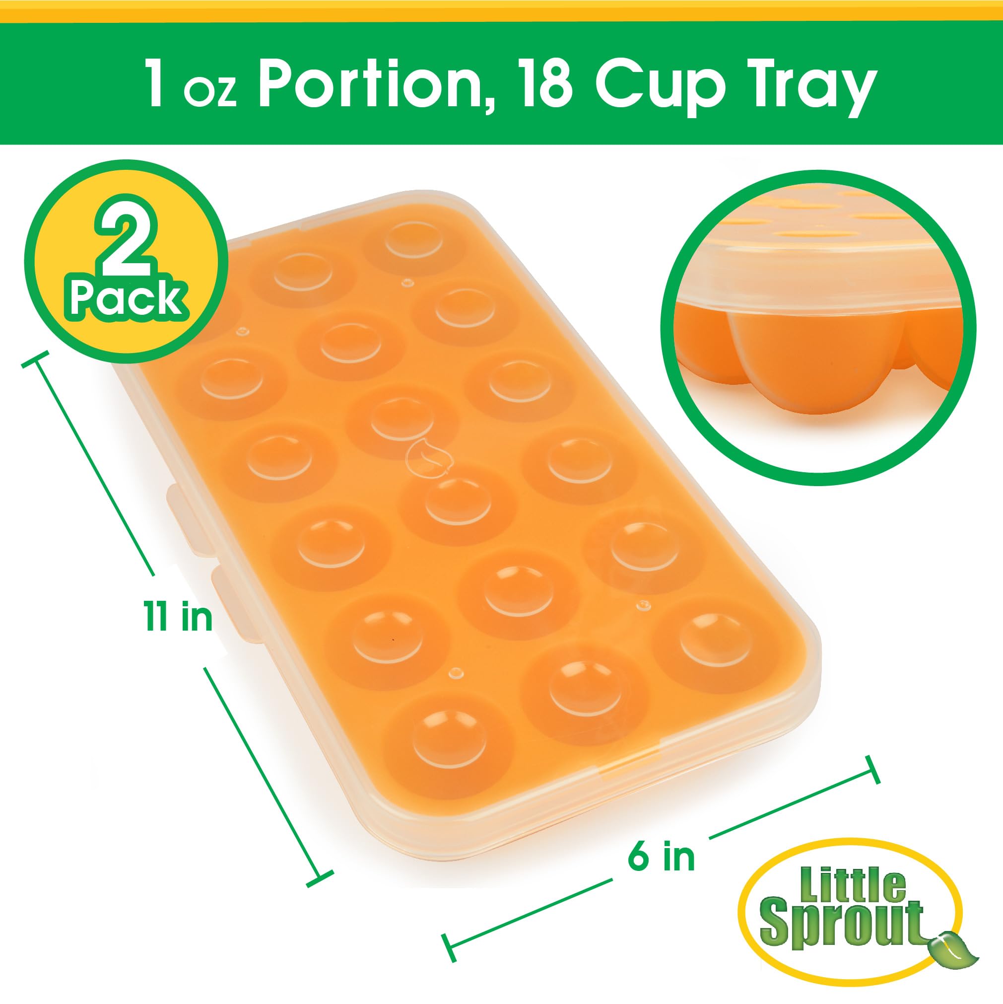 Sprout Cups durable silicone provides easy release of frozen portions after chilling.