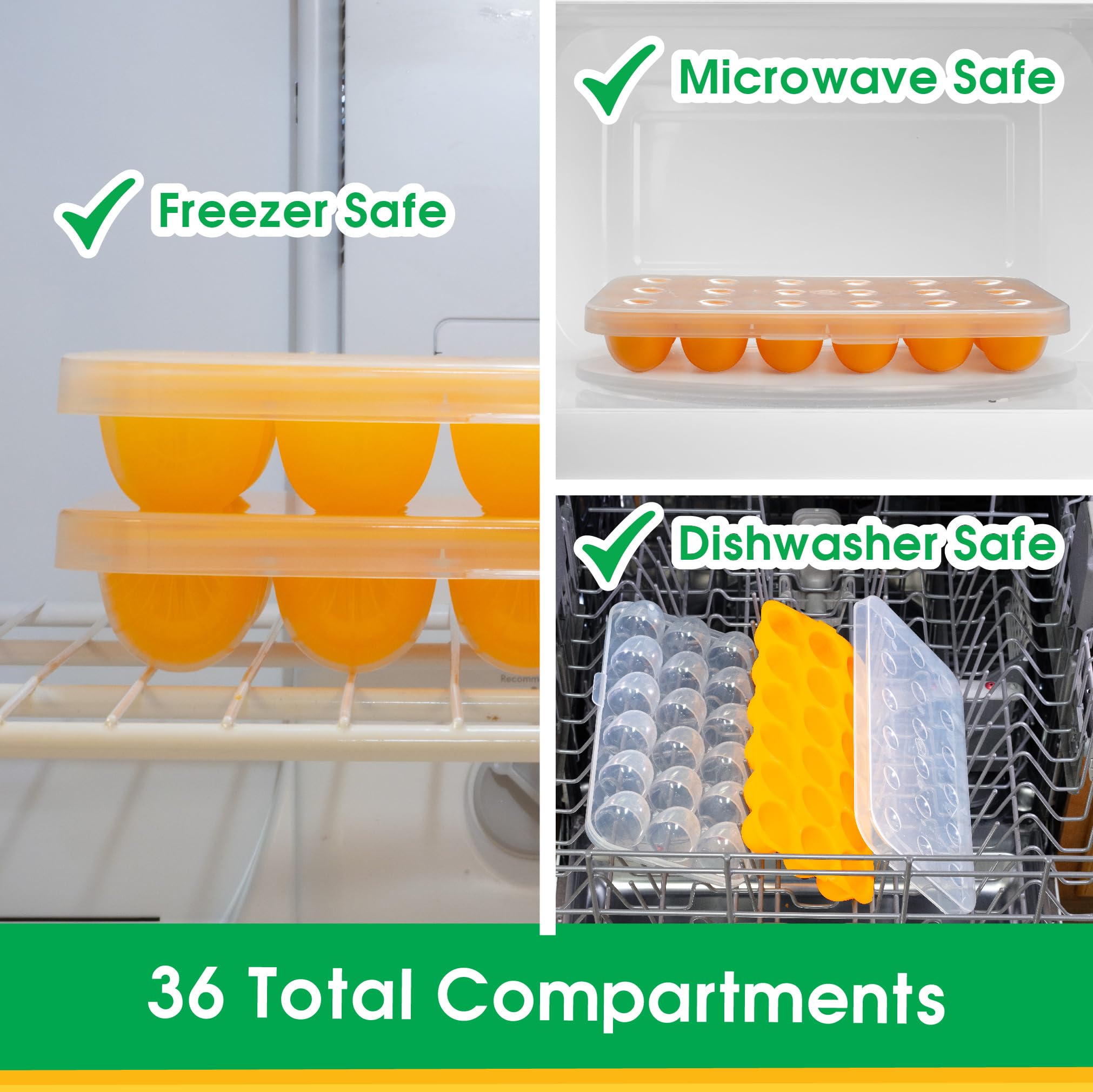 Sprout Cups trays are freezer microwave dishwasher safe for busy families.