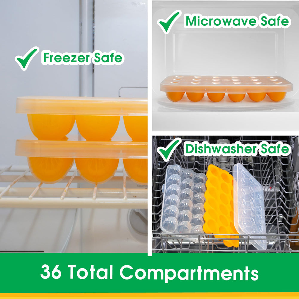 Sprout Cups trays are freezer microwave dishwasher safe for busy families.