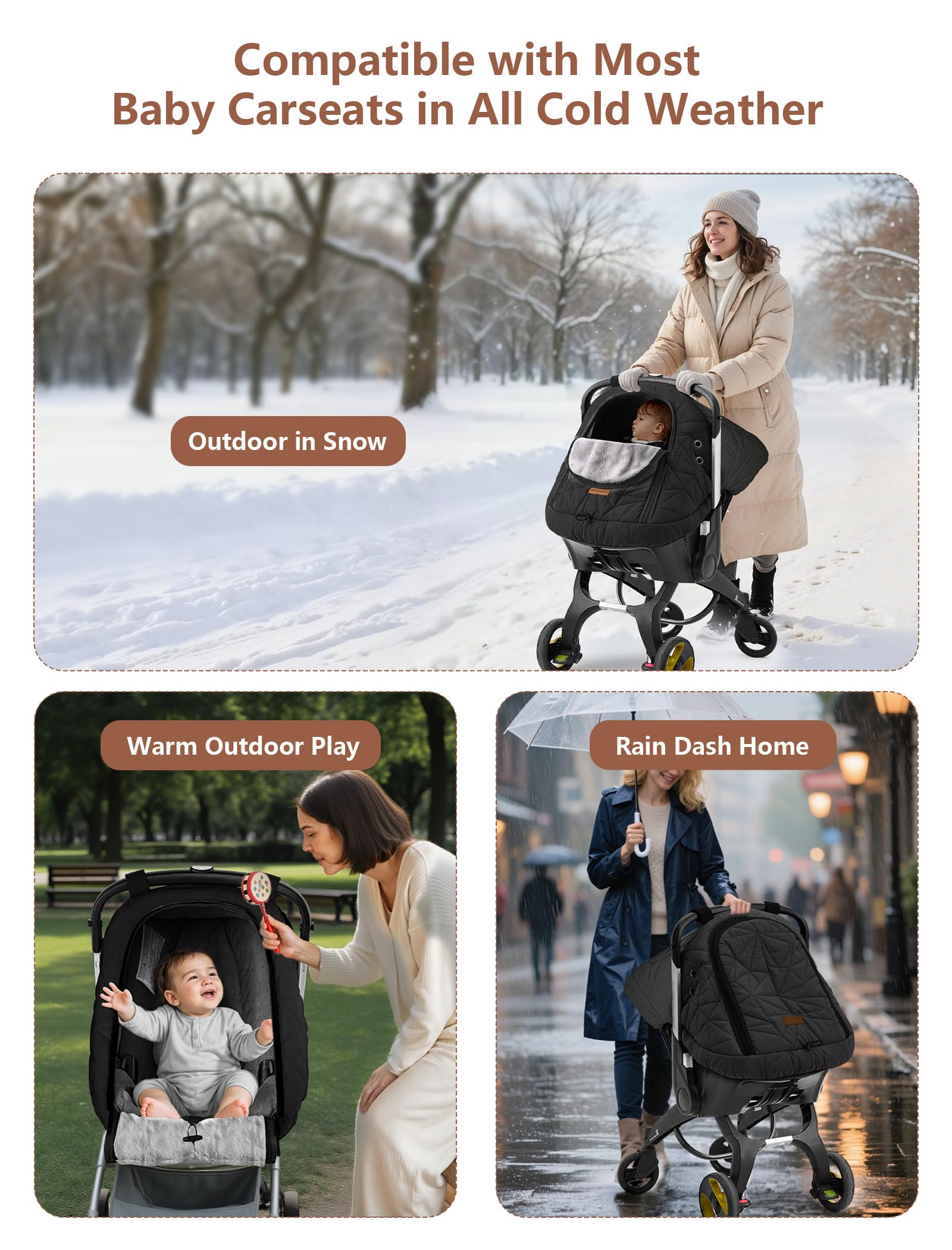 Sprouterie carseat cover machine-washable for easy cleanup after trips.