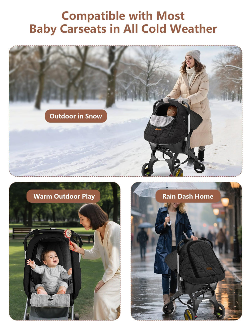 Sprouterie carseat cover machine-washable for easy cleanup after trips.