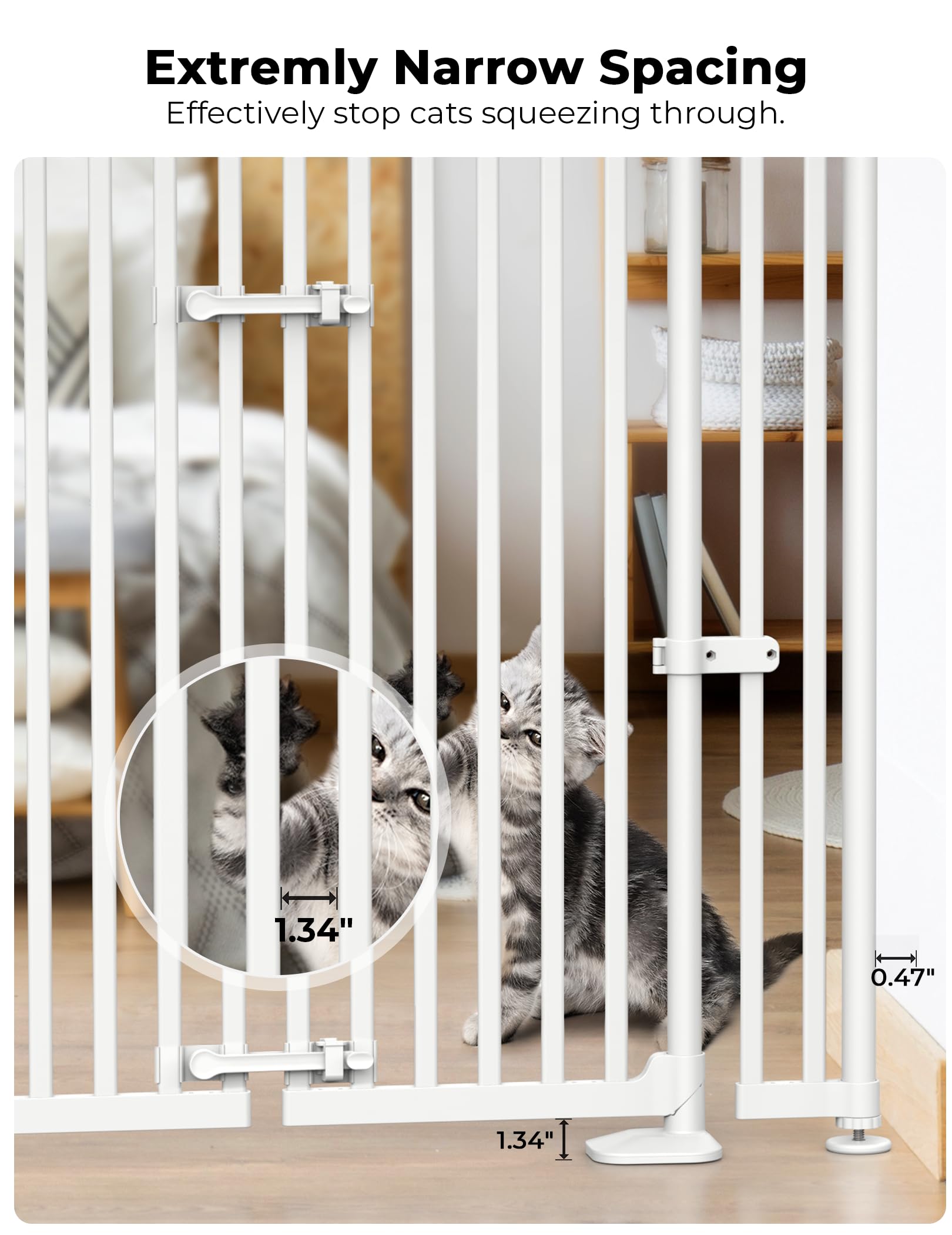 Extra-tall Sprouterie gate blocks climbing over for cats and small dogs.