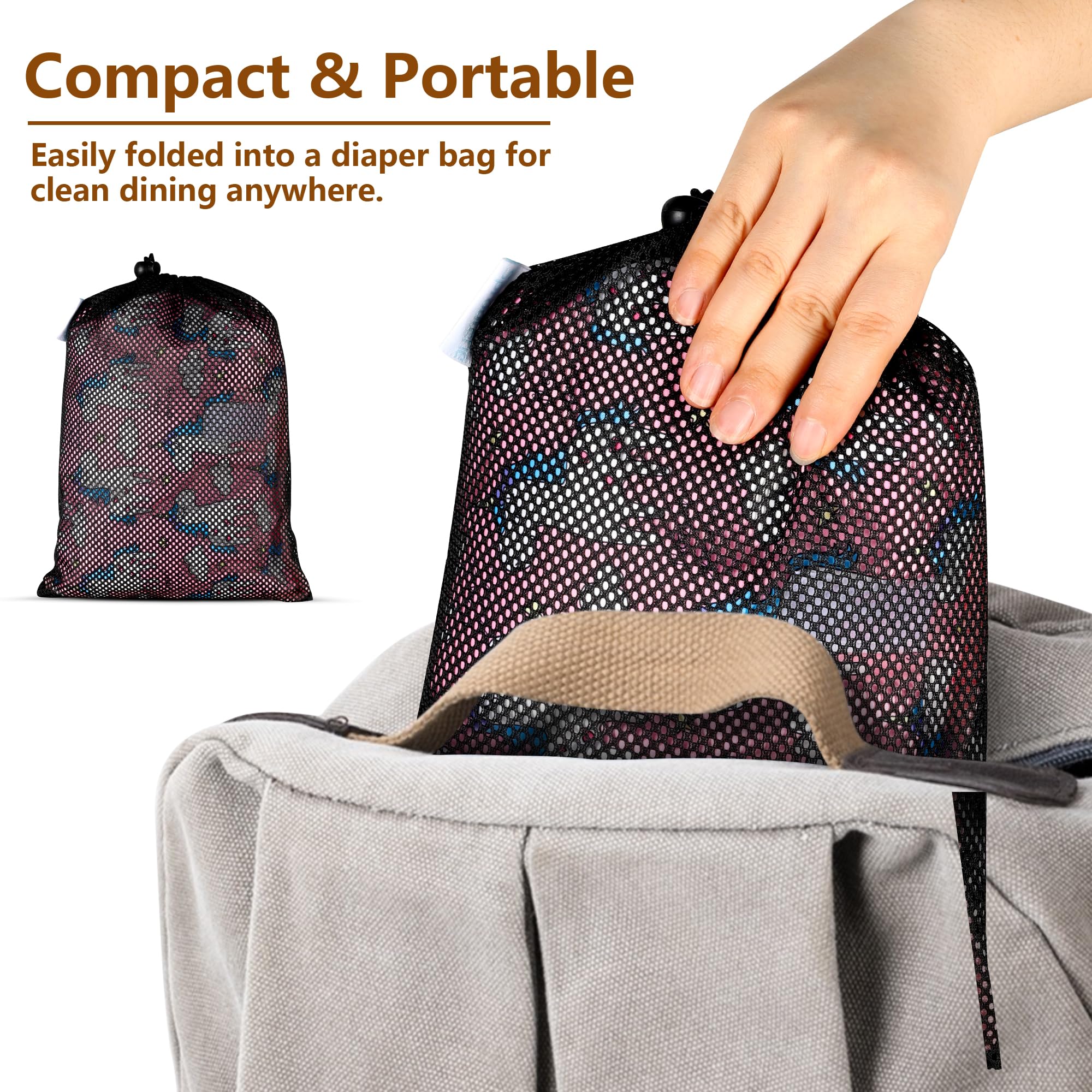 Sprouterie high chair cover compact travel size for on-the-go meals