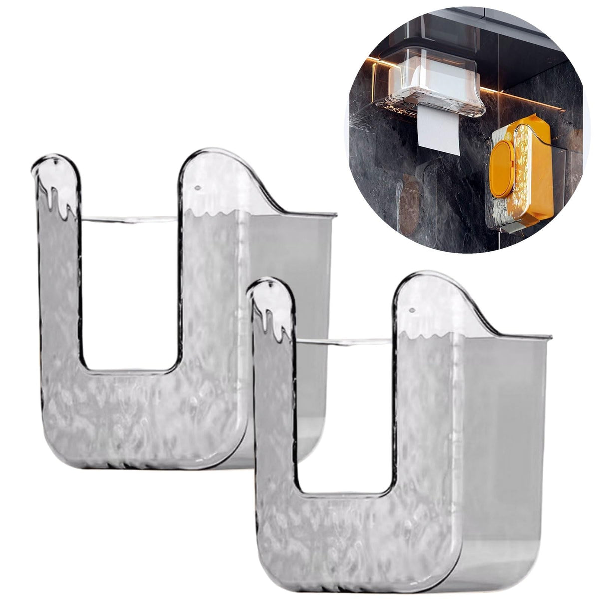 SQDWYGUO wall-mounted wet wipes dispenser installation showing easy no-drill setup