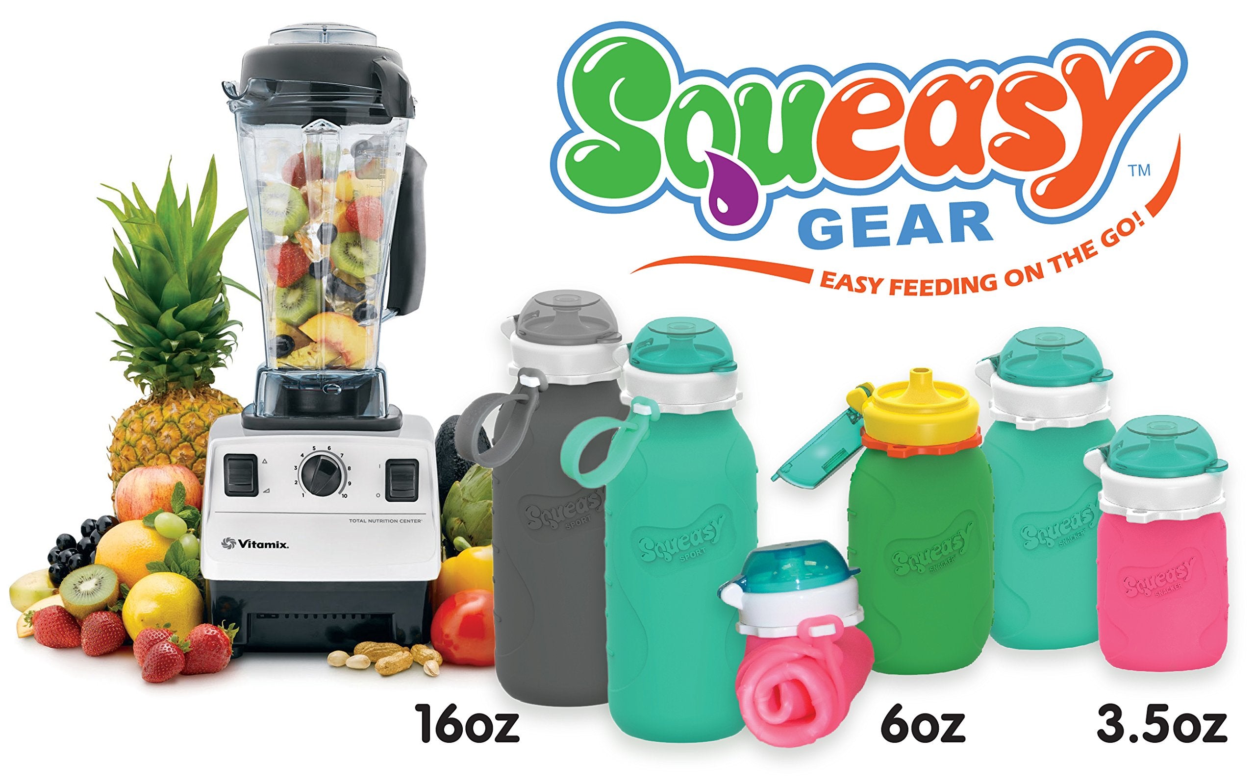 Squeasy Snacker Aqua 6oz durable silicone construction stands up to daily use