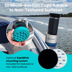 SquidCup squiddisk mount on textured surfaces for stable mounting.