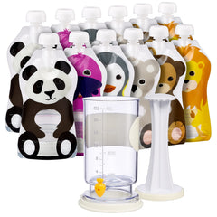 Squooshi Filling Station assembly simplifies setup for fast, clean pouch filling.