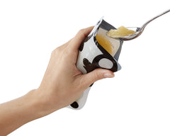 Squooshi pouch in freezer storage for quick, portioned snacks.