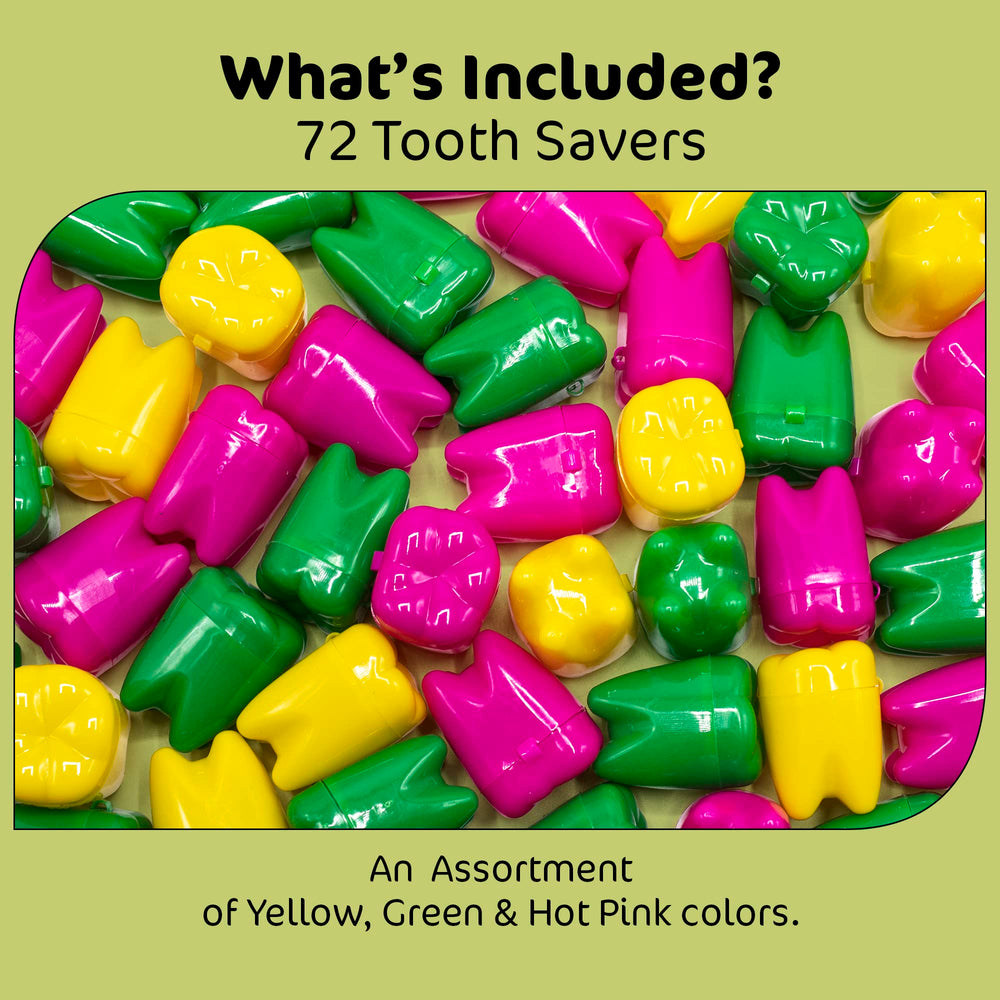 Srenta tooth saver giant tooth shape appeals to kids during visits.