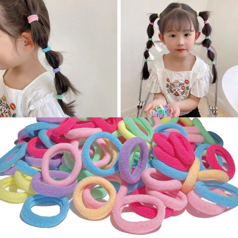 SRIVIJA soft elastic toddler hair ties gently protect delicate hair during play.