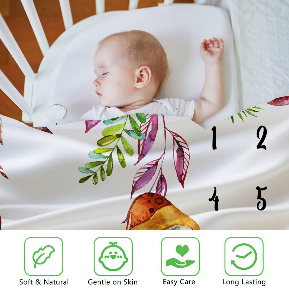 SSCSTS 48x40 inch baby milestone blanket ready for monthly updates