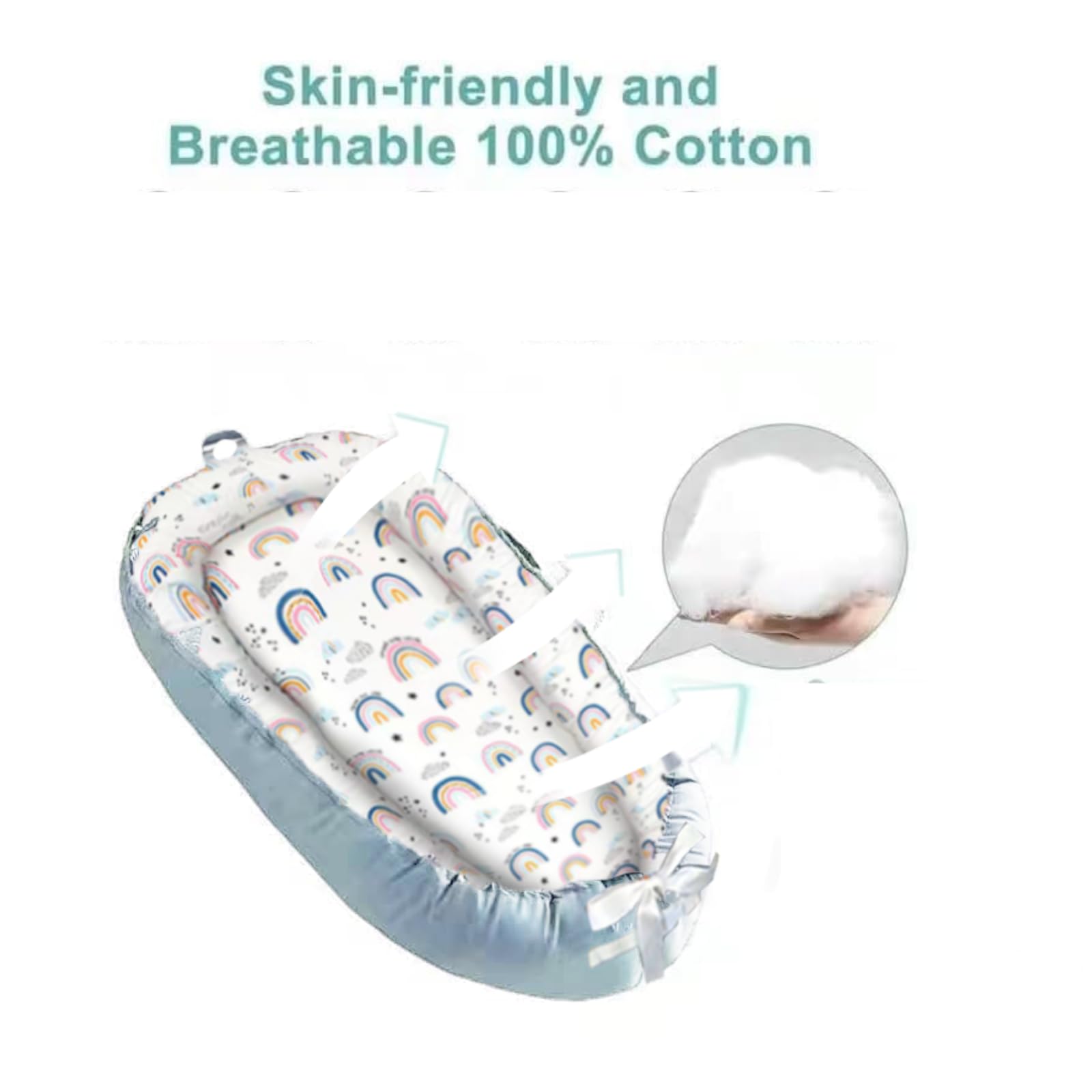 SSKFerier Baby Lounger Cover soft cotton fabric for cozy tummy time.