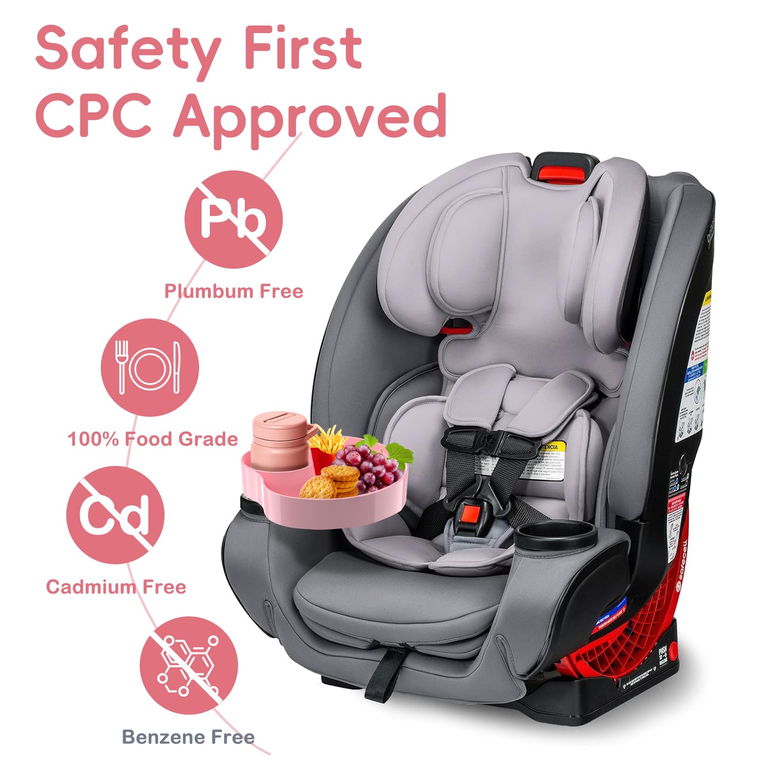 SSPONT car seat tray showing removable base for home use