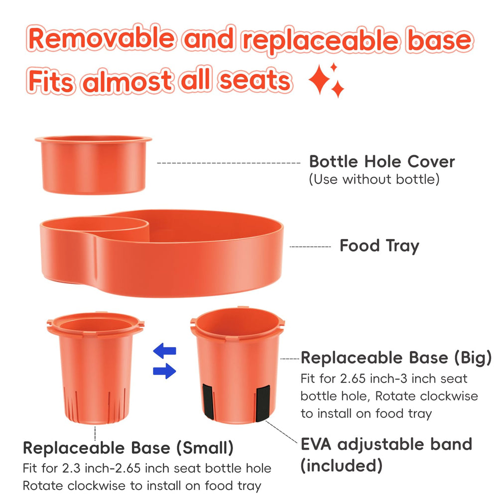 Extended base options ensure stable fit on most car seats.