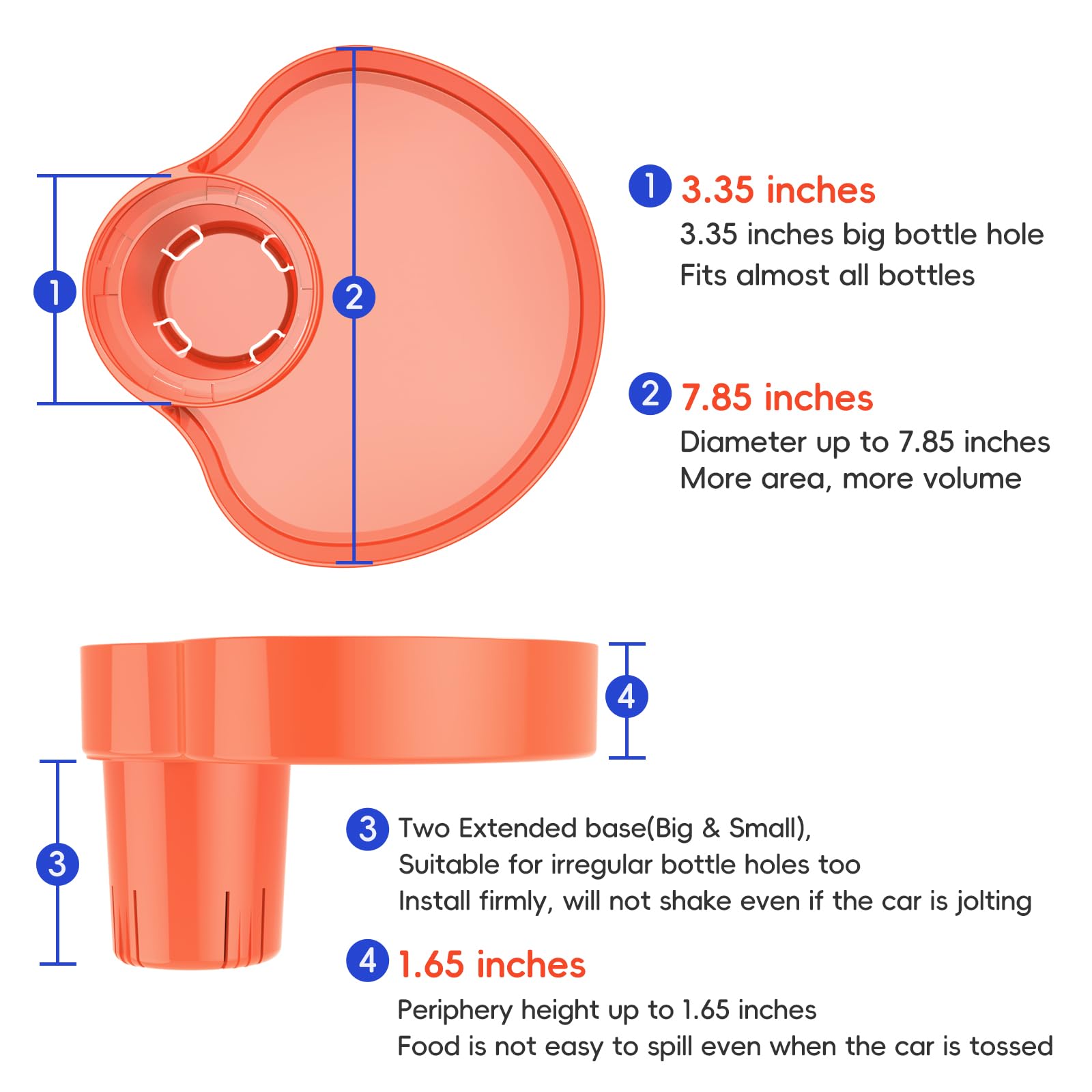 SSPONT kids car seat tray compatibility image shows bases fitting irregular cup holes.