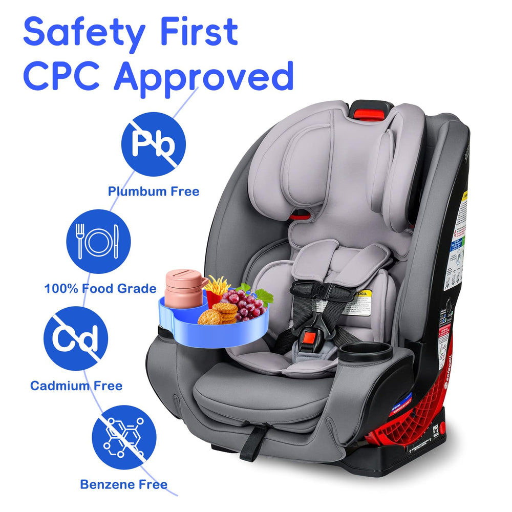 SSPONT Kids Car Seat Tray cup holder blue keeps drinks steady on trips