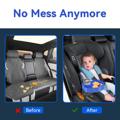 SSPONT Kids Car Seat Tray 7.85-inch diameter blue hosts snacks
