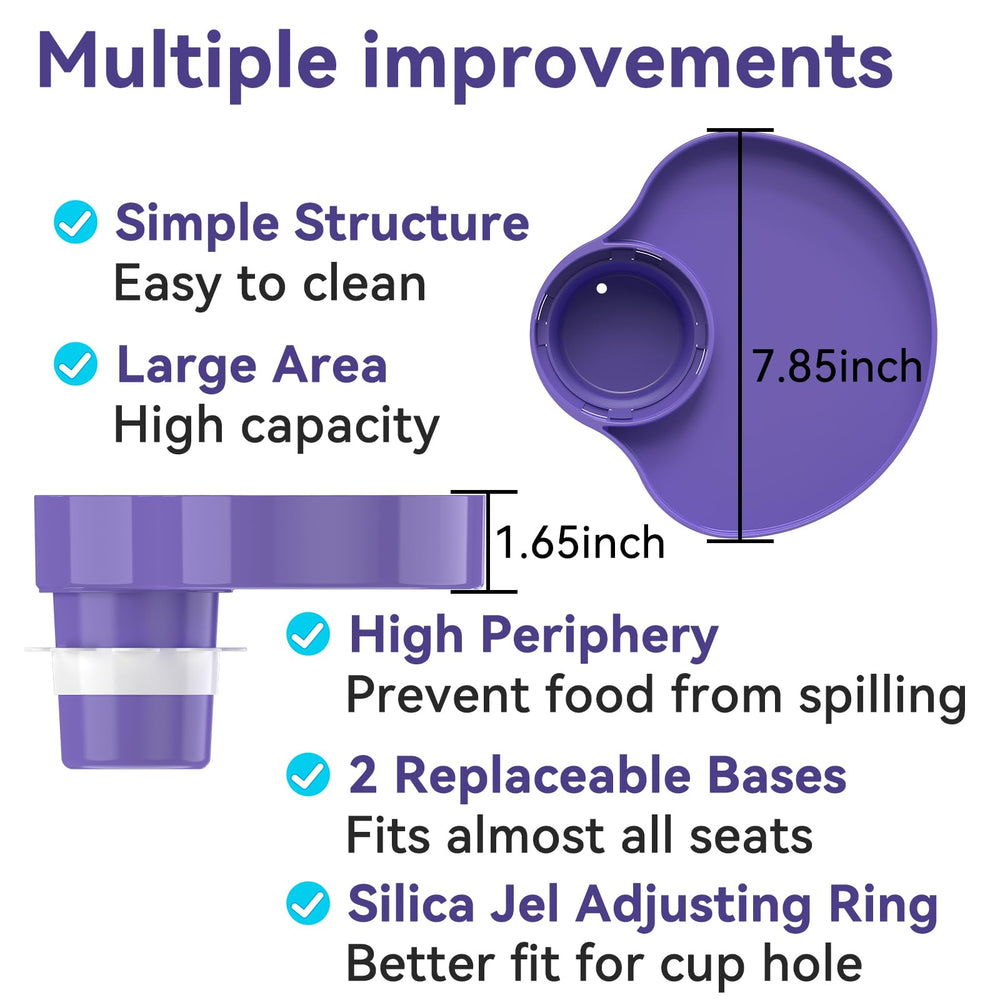 In-car setup of SSPONT purple tray showing secure, shake-free placement.
