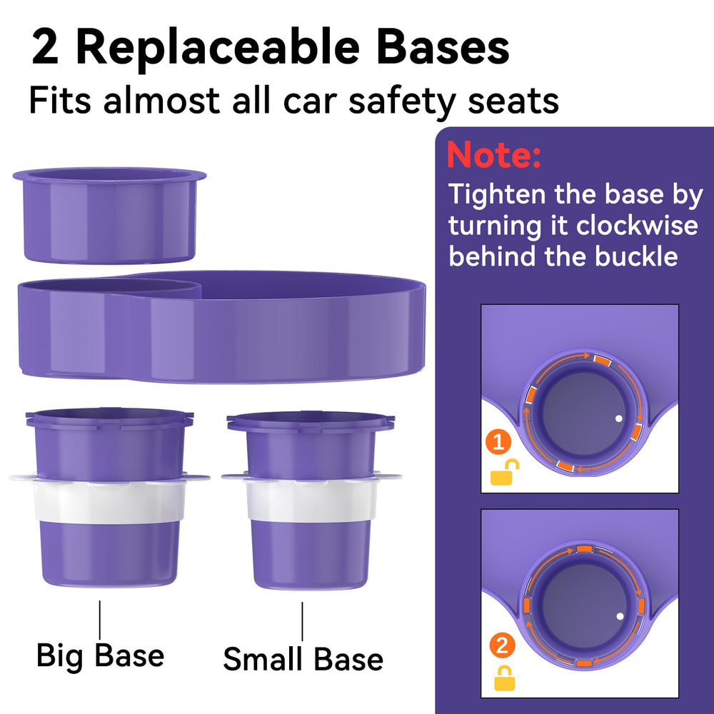 Wide compatibility of SSPONT purple travel tray with two base options.
