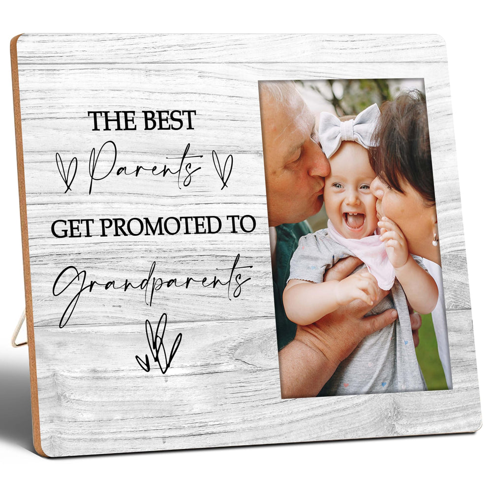 SSQBZU first-time grandparents frame wall mount in natural wood finish showcasing memories.