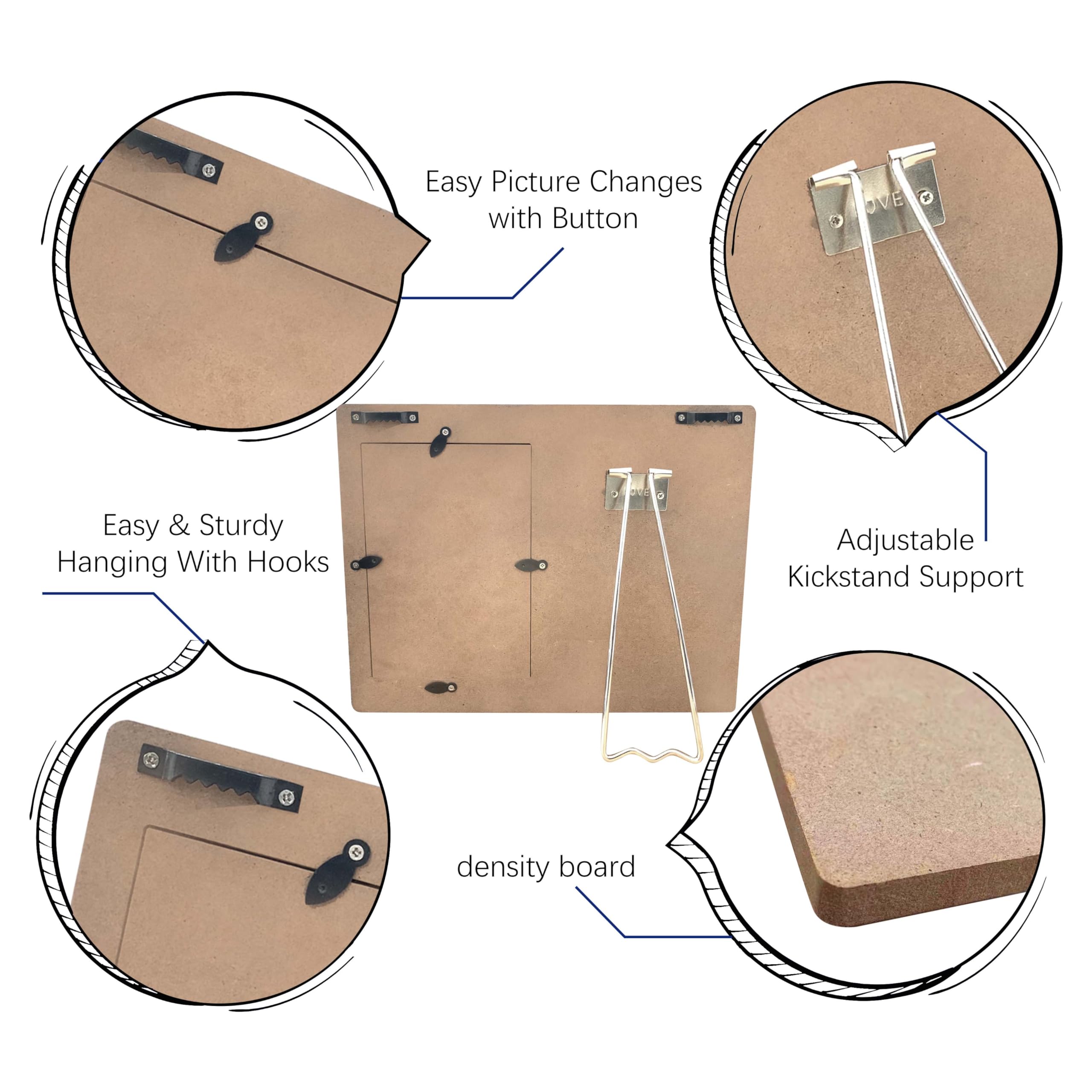 SSQBZU frame with hanging rope and stand offers versatile wall or table display