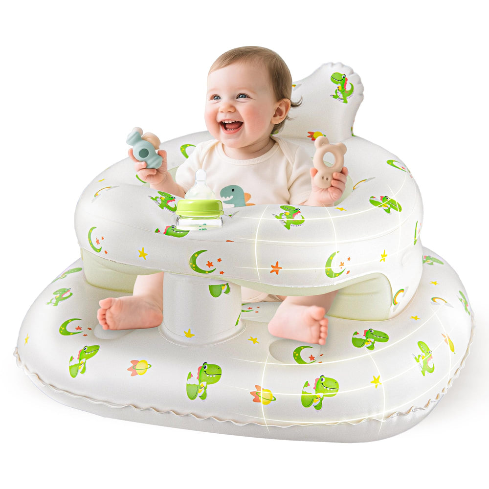 SSyang inflatable seat with built-in pump offers quick setup and a friendly dinosaur design.