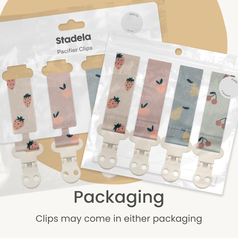 Stadela baby pacifier clip golf-caddie-pattern adds sporty charm for trendsetting parents