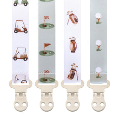 Stadela baby pacifier clip green keeps pacifier within reach for mess-free soothing.