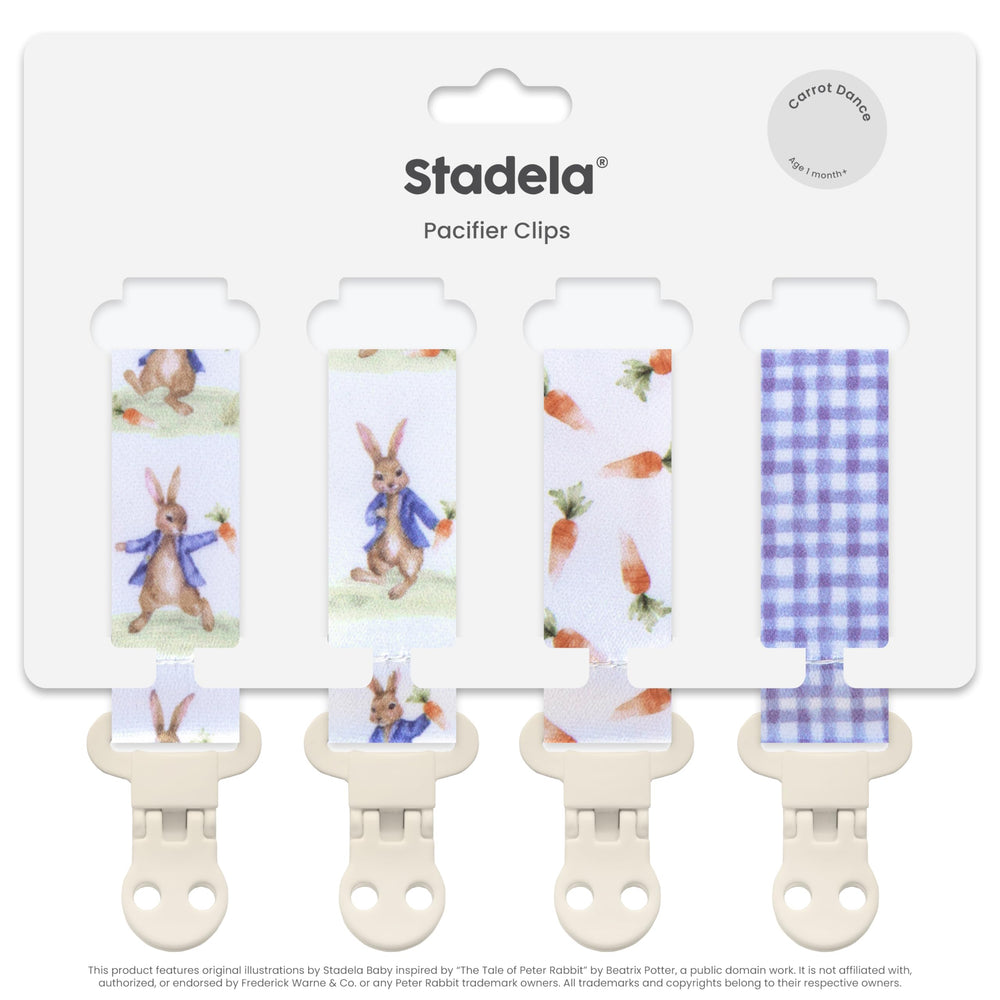 Stadela pacifier clip soft silky ribbon for gentle wear