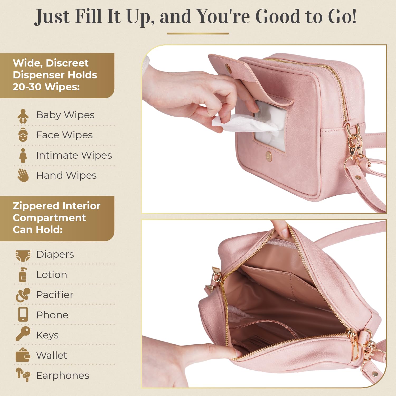 STAËLL compact dimensions 8-2-by-3-1-by-6-3 inches fit purses