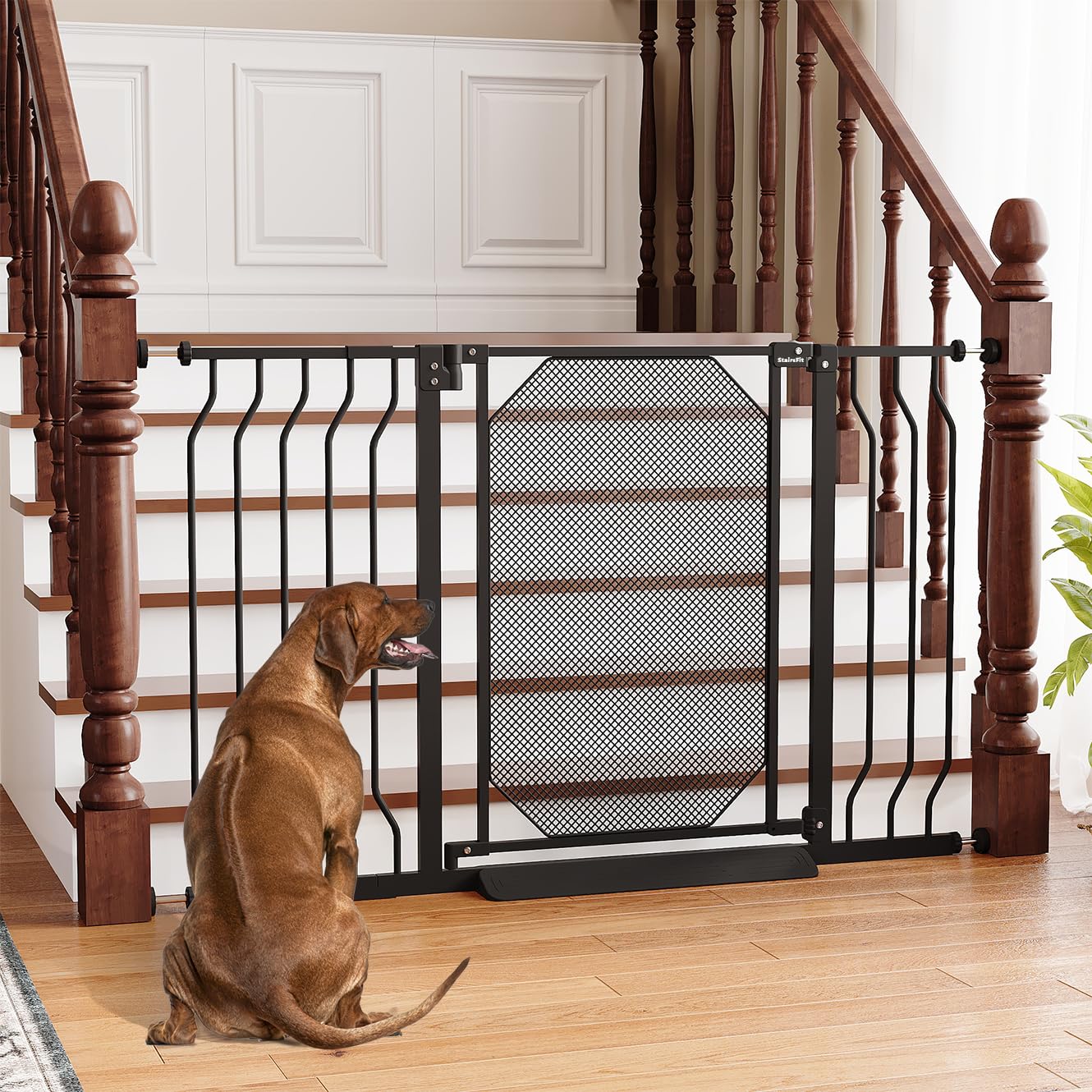 StairsFit 29-48 inch baby gate extension pieces adapt to wide stair openings.