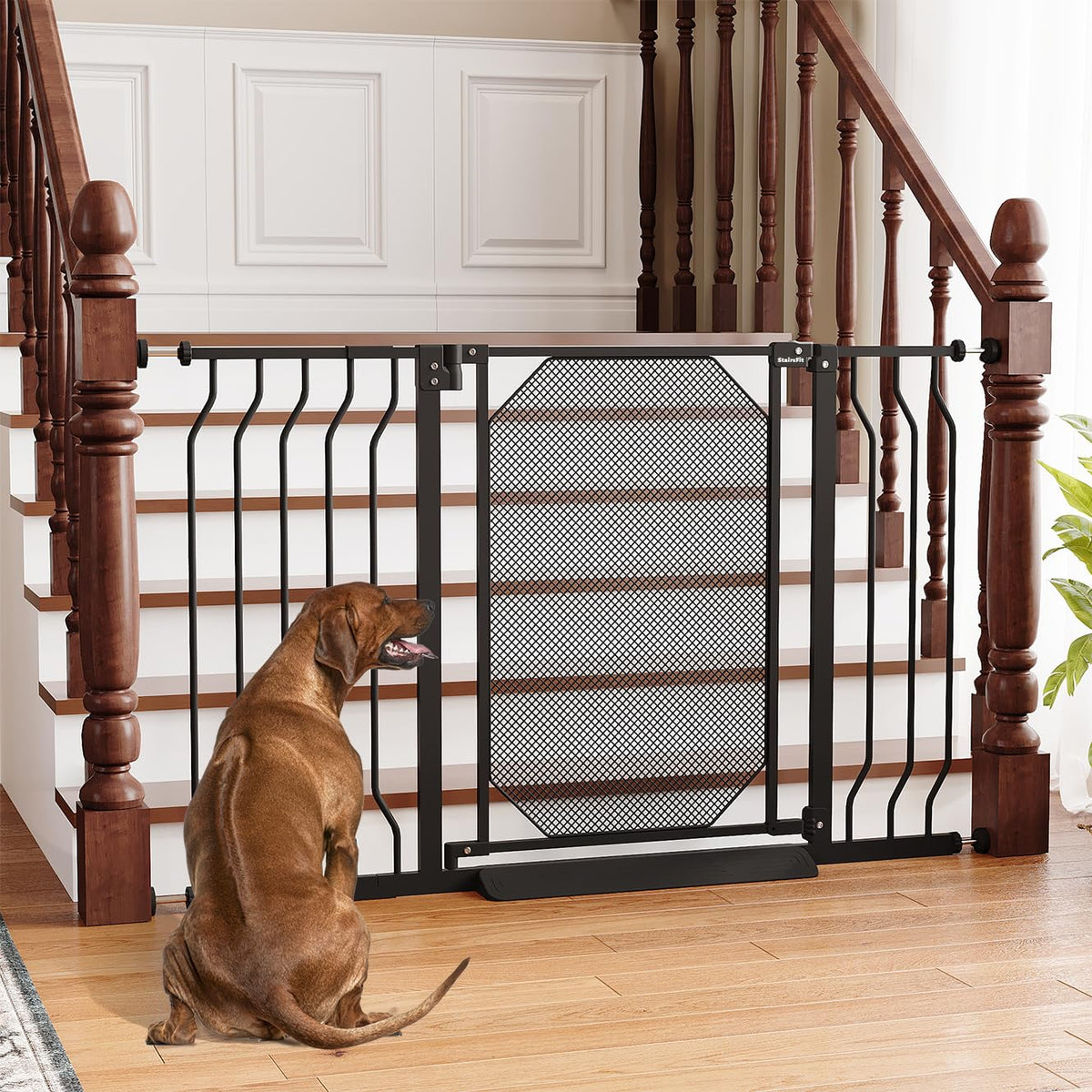 StairsFit 29-48 inch baby gate extension pieces adapt to wide stair openings.
